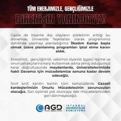 Tüm Enerjimizle, Gençliğimizle Direnişin Yanındayız!