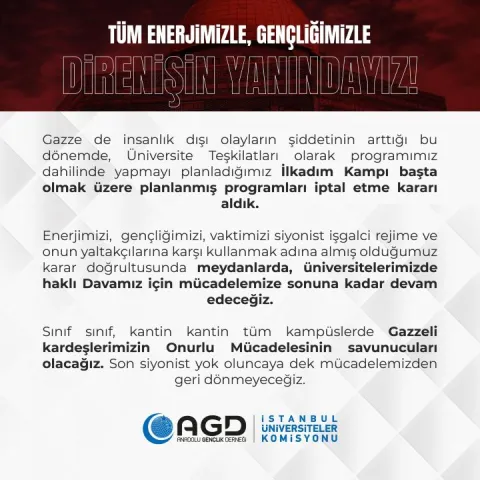 Tüm Enerjimizle, Gençliğimizle Direnişin Yanındayız! fotoğraf 1